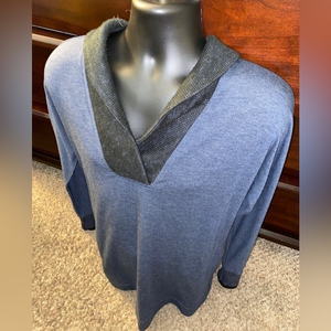 Soft Surroundings Long Sleeve Pullover Sweater‎ Tunic Top Blue 26887 Size Small